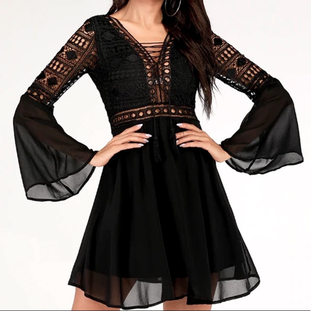 Flowy, black dress.